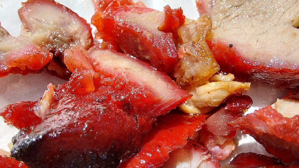 Rot glasierte Scheiben Char Siu