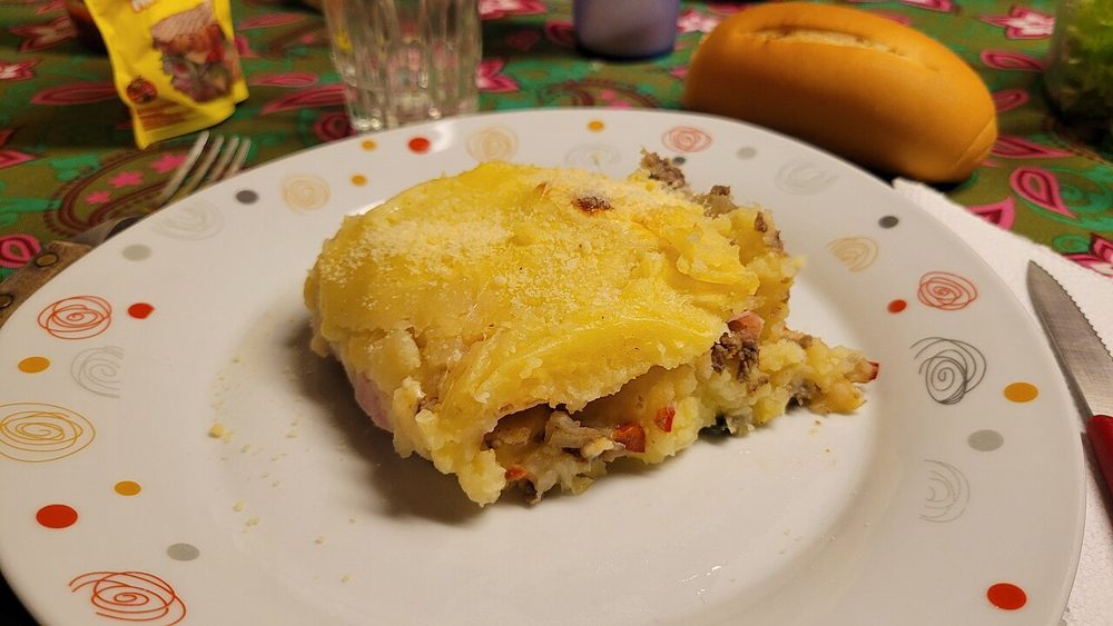 Stück Kartoffel-Hackfleisch-Auflauf
